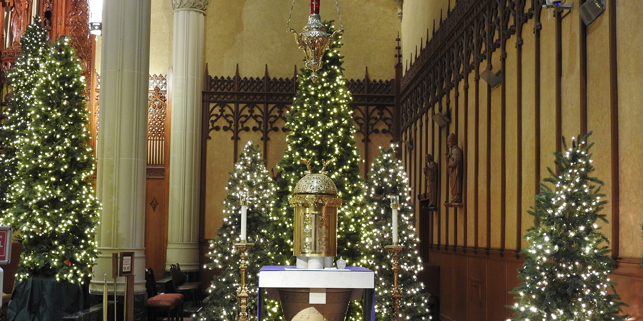 Volunteers, staff decorate cathedral for Christmas season