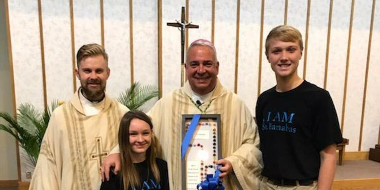 St. Barnabas shares school theme, records news show with Perez