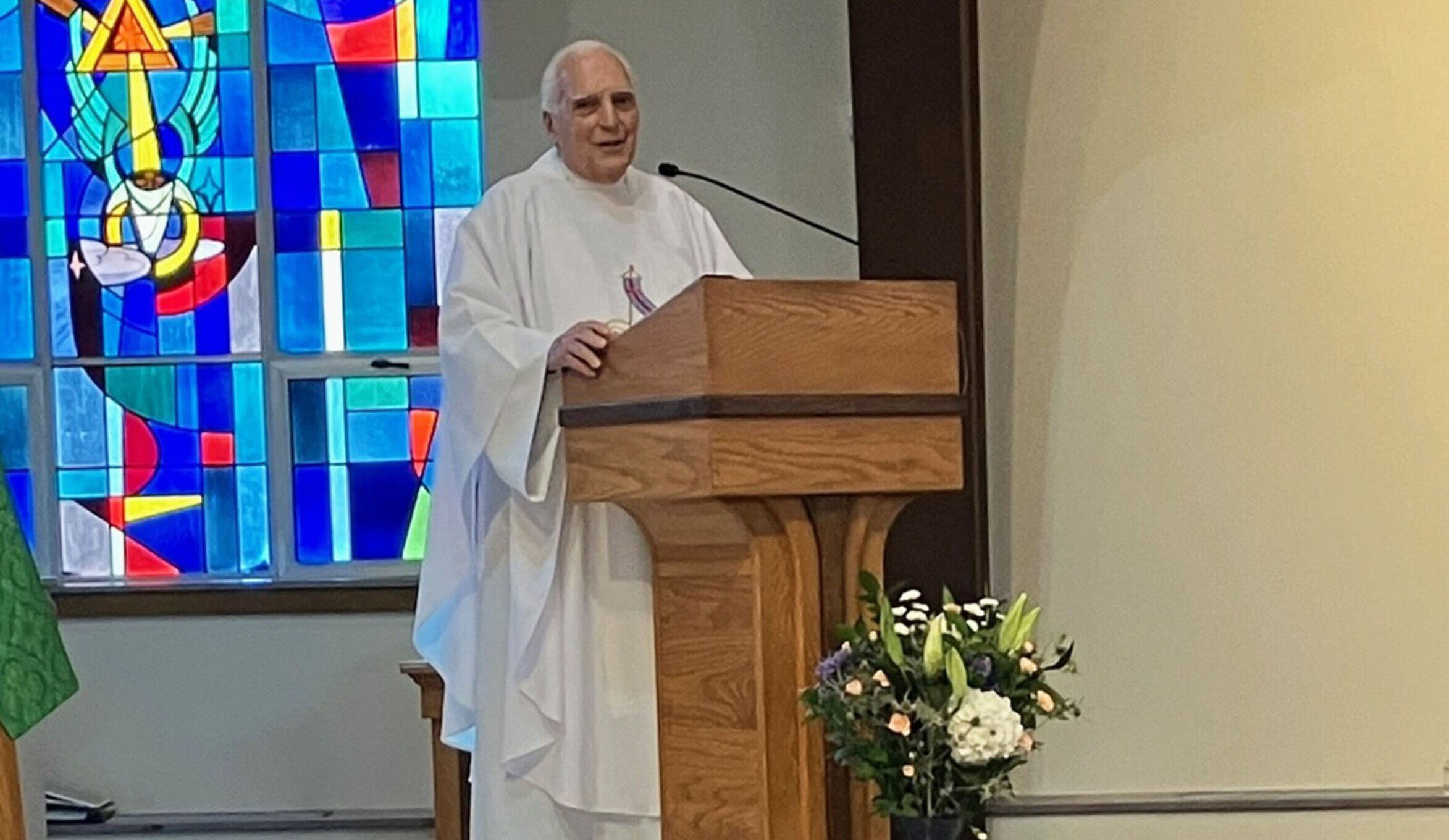 Priest at ambo nurses mass